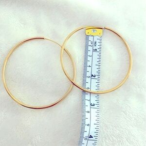 Big Sleek Gold Hoop Earrings, NWOT